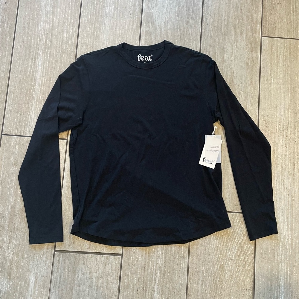 Feat Mens BreezyBlend Stretch Long Sleeve Tee, black, size S